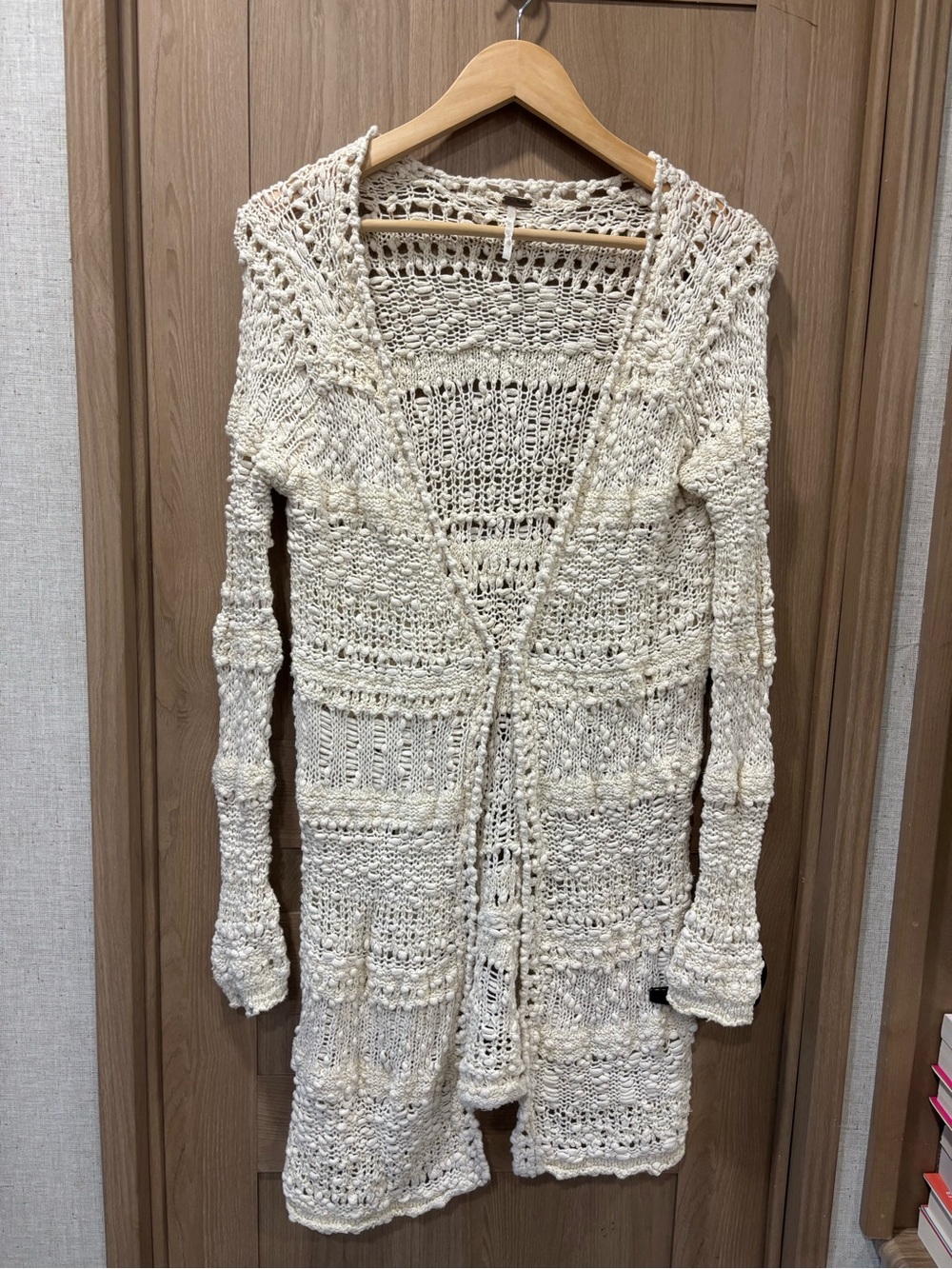 Free People Crochet Cardigan Duster Size XS Boho Coastal